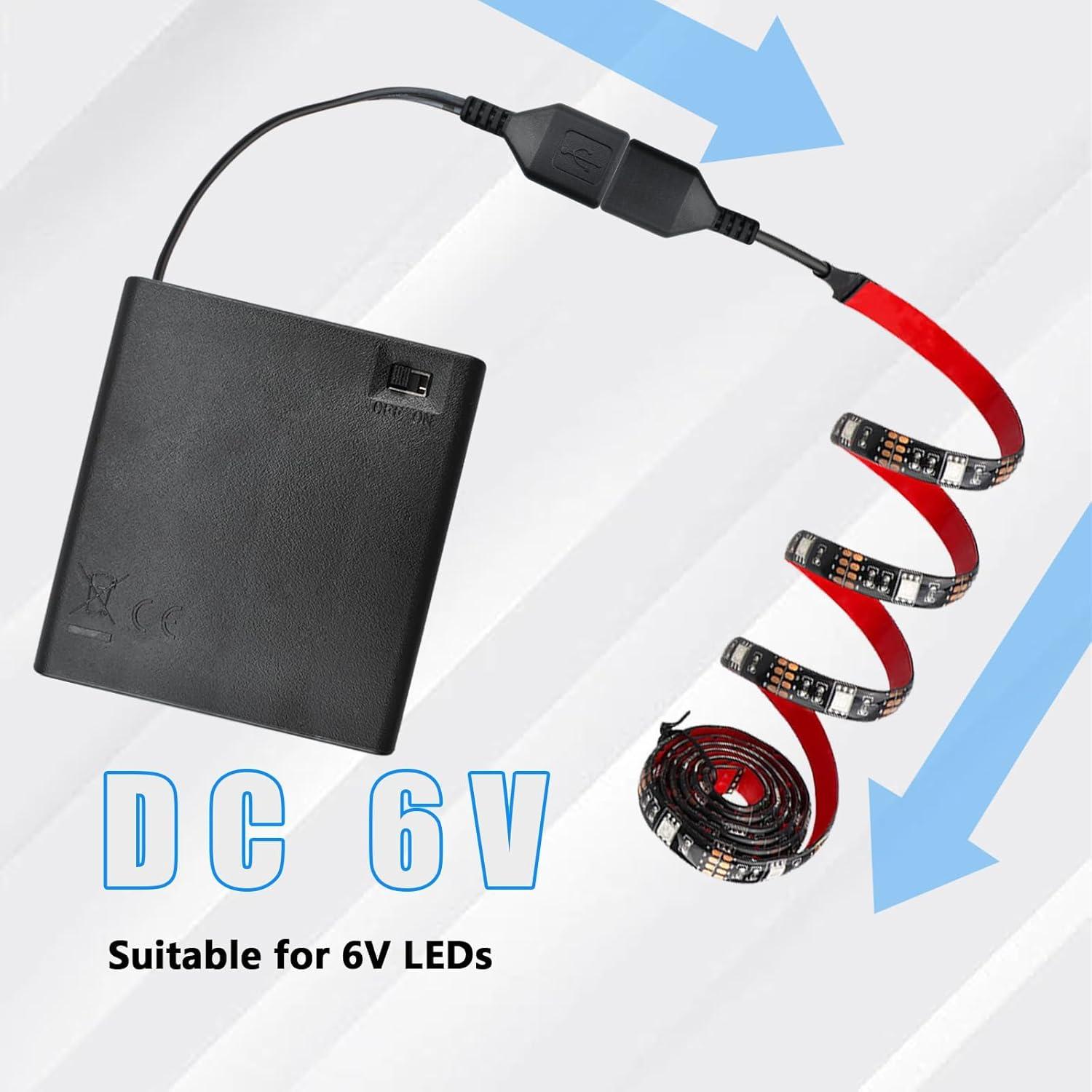 Soporte de Batería AA 4x1.5V SDTC Tech con USB y Interruptor