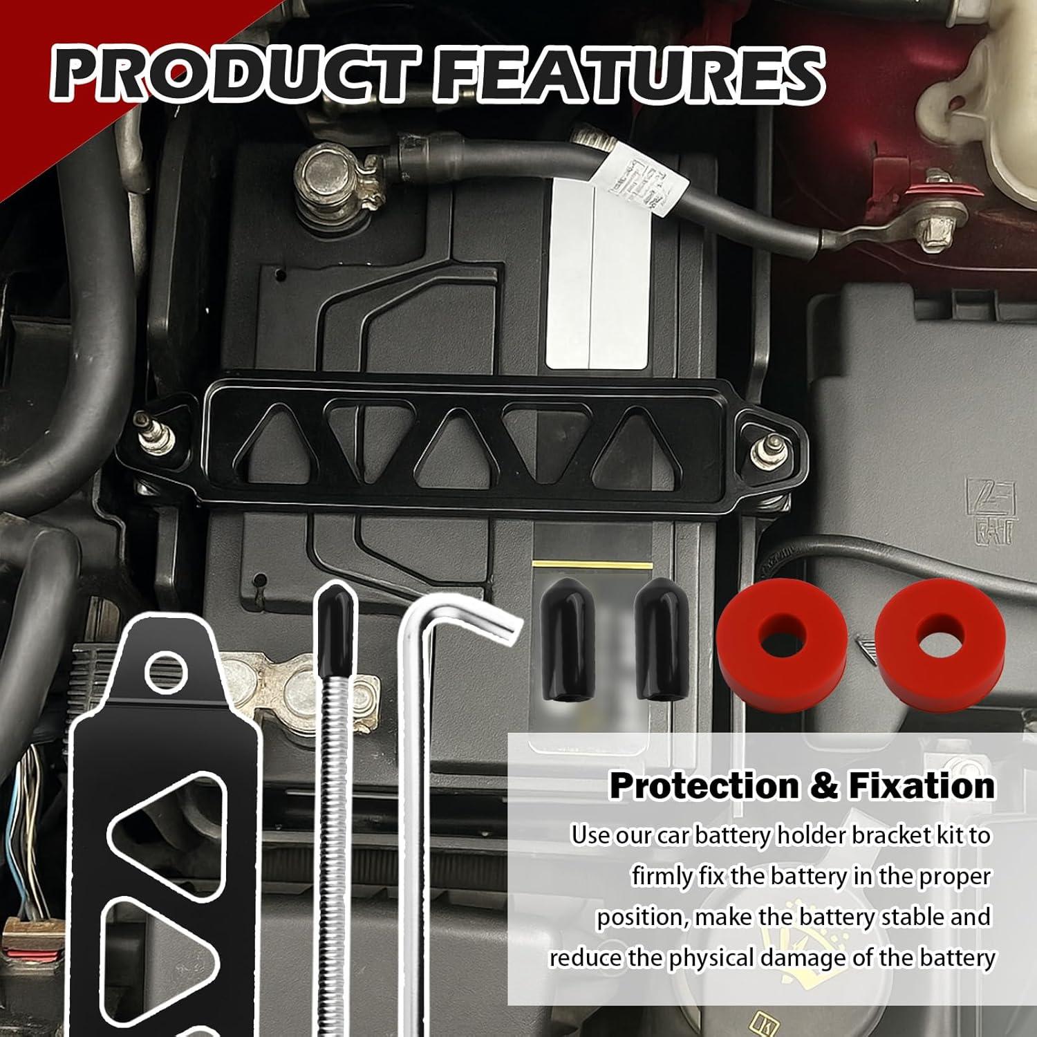 Kit de Soporte de Batería de Automóvil Figpade 21.63 cm Aluminio