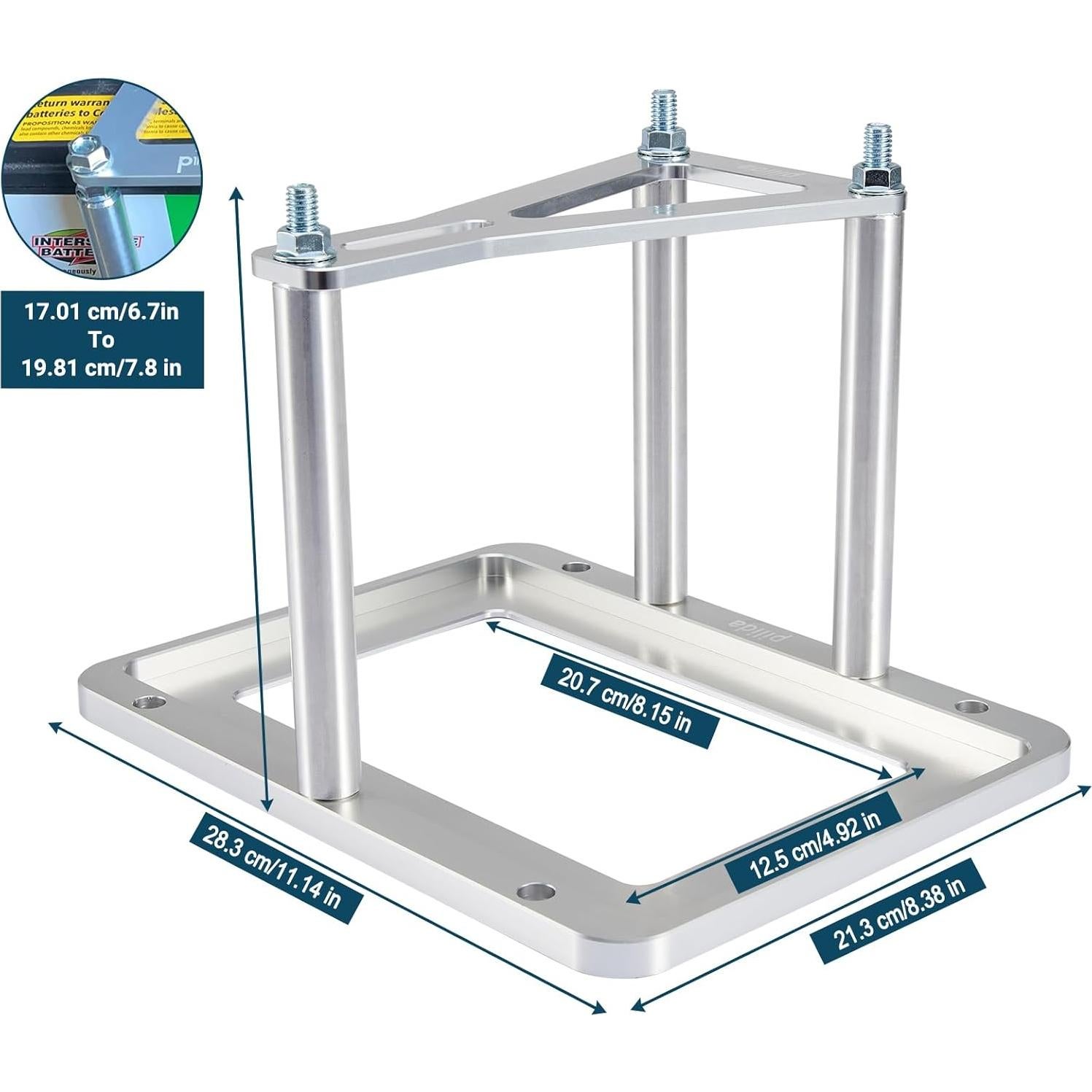 Bandeja de Batería Pilida de Aluminio 21.6x28.6 cm para Optima