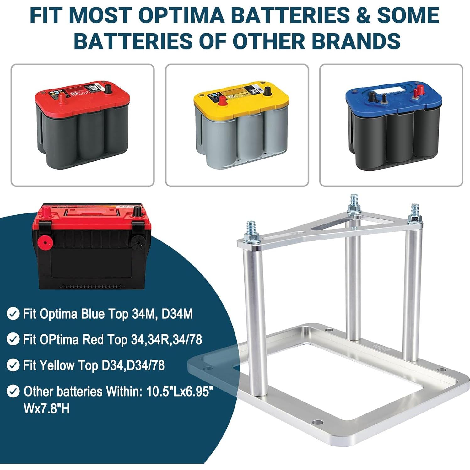 Bandeja de Batería Pilida de Aluminio 21.6x28.6 cm para Optima