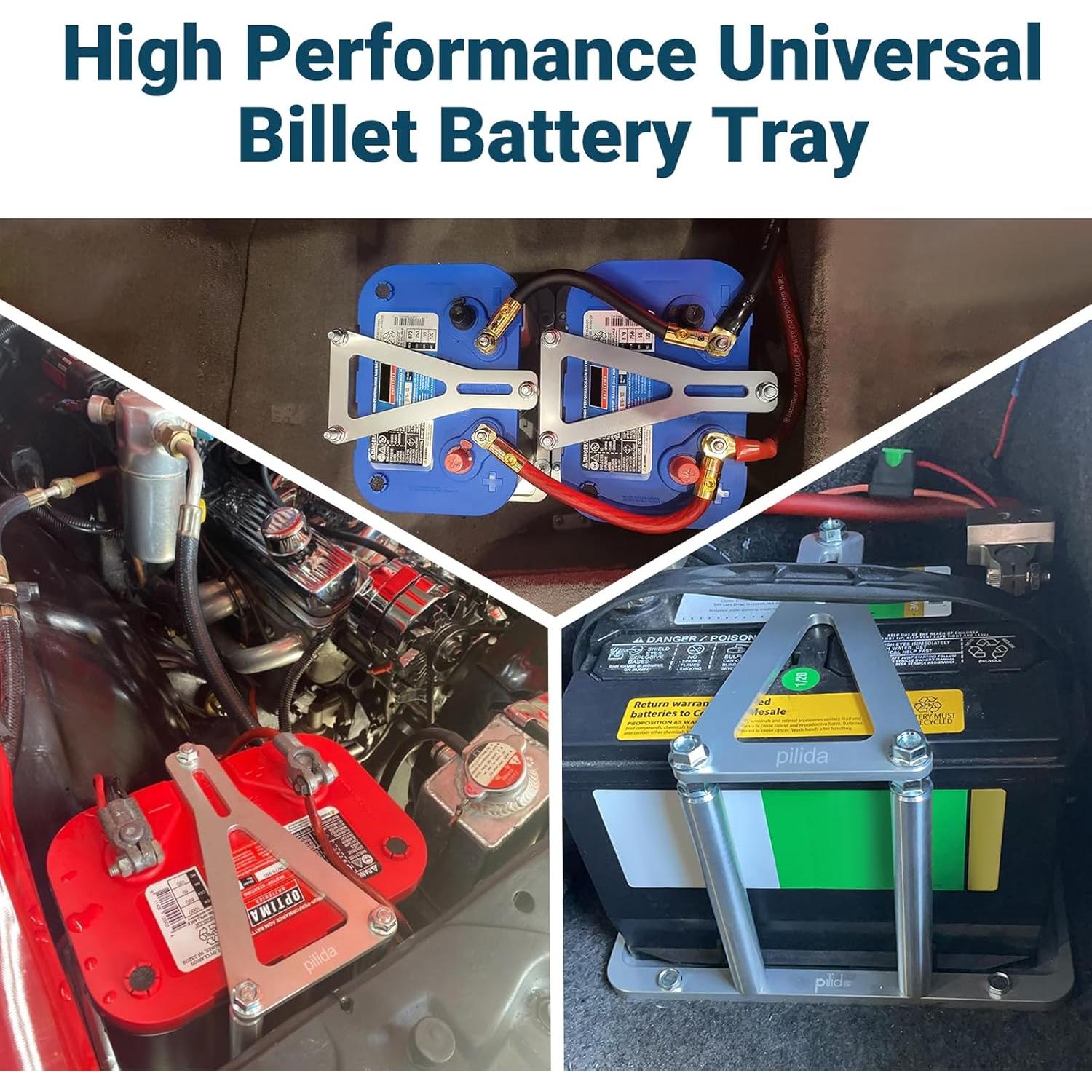 Bandeja de Batería Pilida de Aluminio 21.6x28.6 cm para Optima