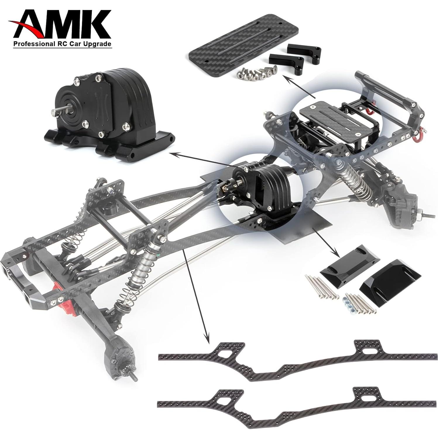 Bandeja de Batería de Fibra de Carbono AMK LCG para RC 1/10