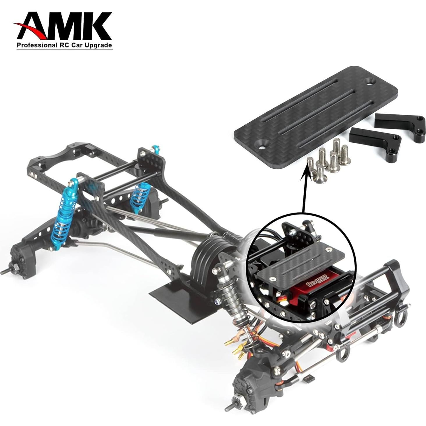 Bandeja de Batería de Fibra de Carbono AMK LCG para RC 1/10