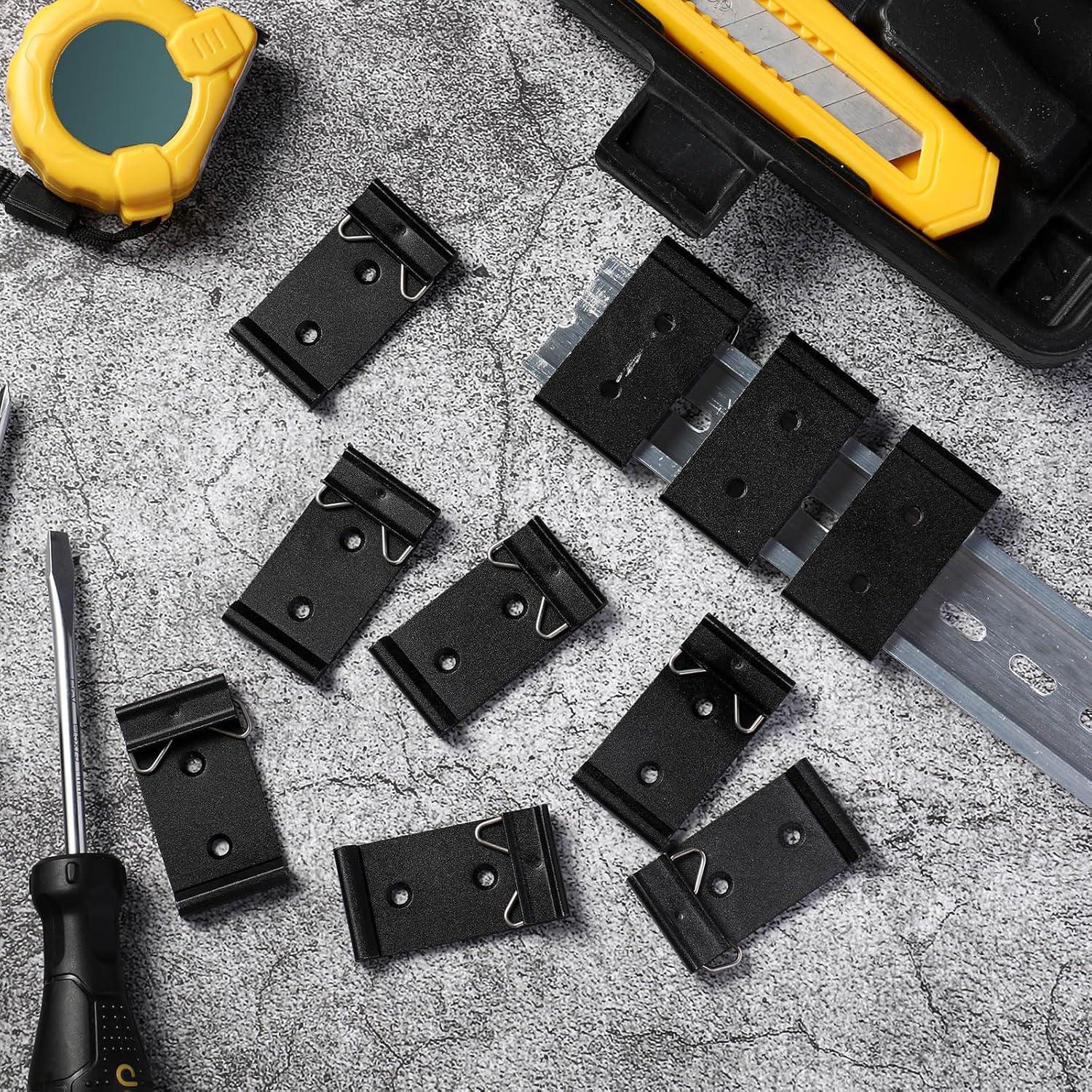 Hicarer 10 Clips de Montaje en Riel Din 35mm Aluminio Negro