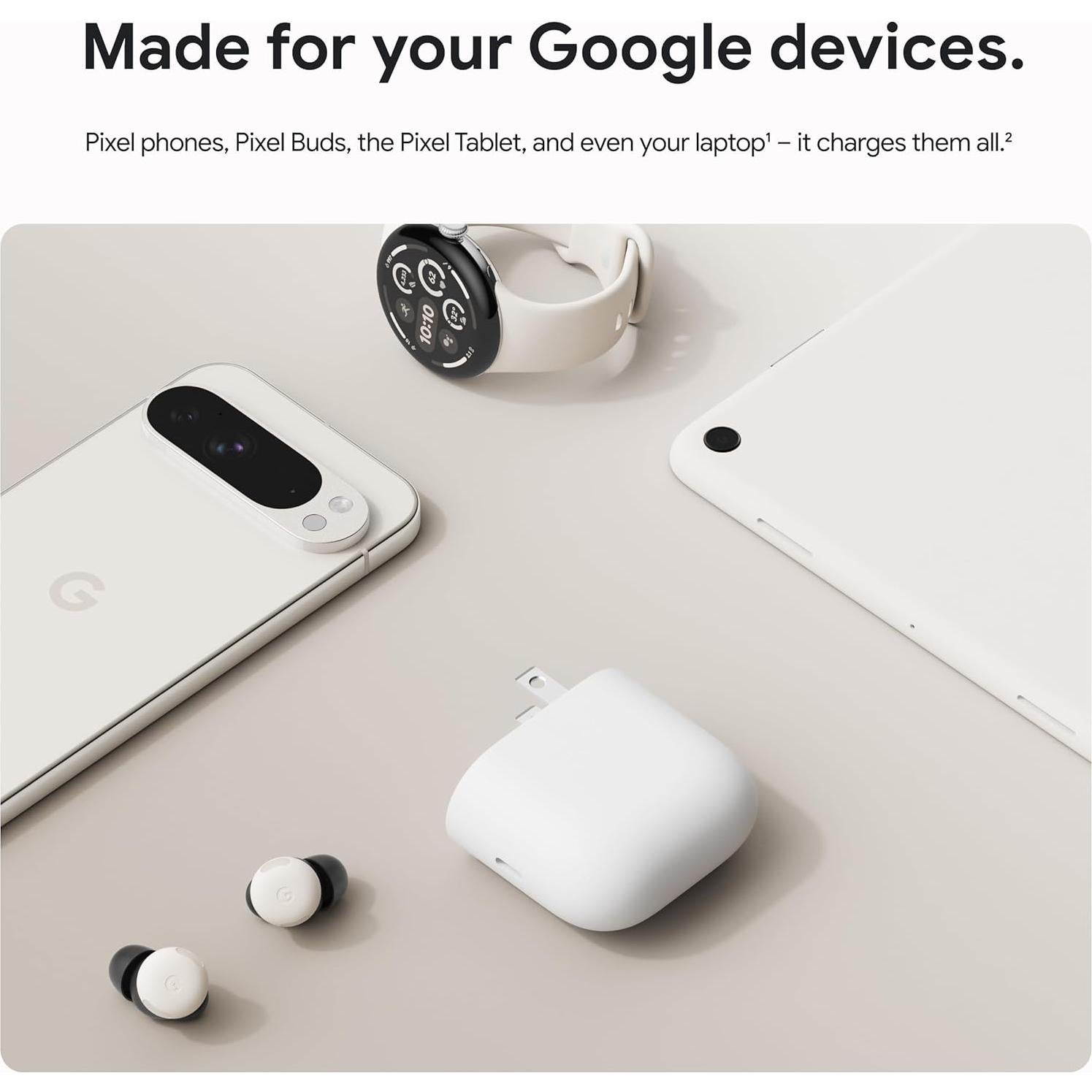 Cargador USB-C 45W Google - Carga Rápida para Pixel