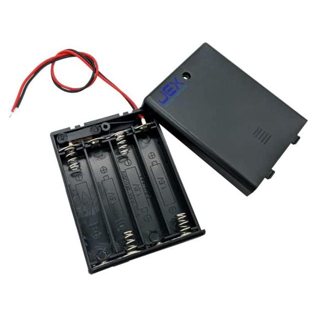 Four/4X AAA DIY Battery Holder Case Box 4.8V/6V with Power Switch & Bare Wire Ends