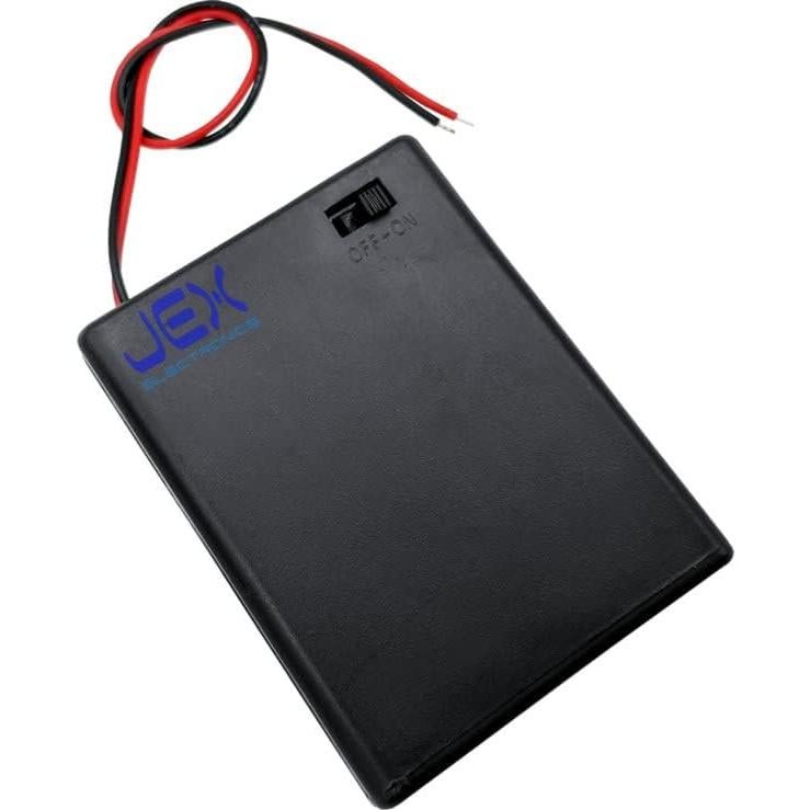 Four/4X AAA DIY Battery Holder Case Box 4.8V/6V with Power Switch & Bare Wire Ends