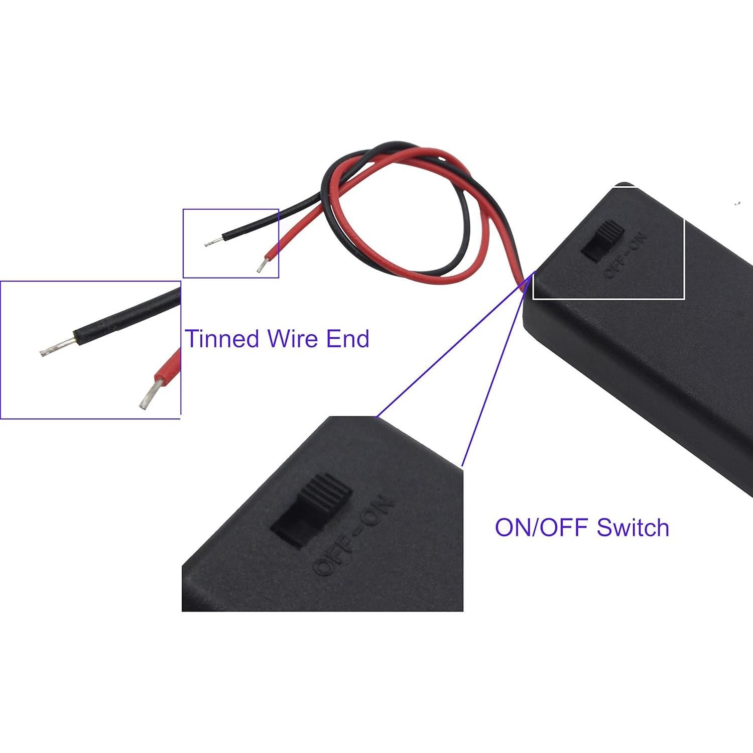 Paquete de 3 Soportes de Batería AAA LAMPVPATH con Interruptor