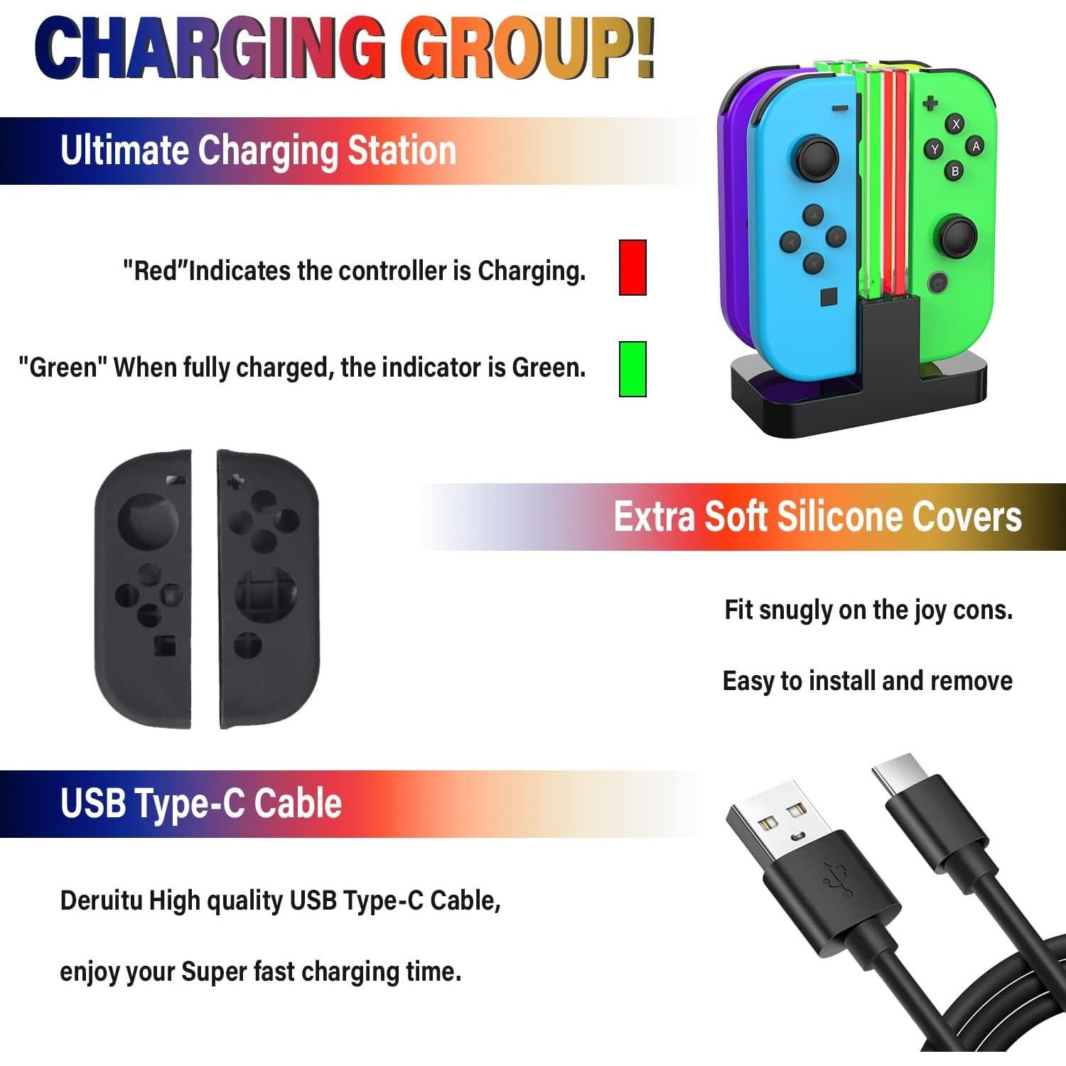 Kit de Accesorios Deruitu para Nintendo Switch 18 en 1