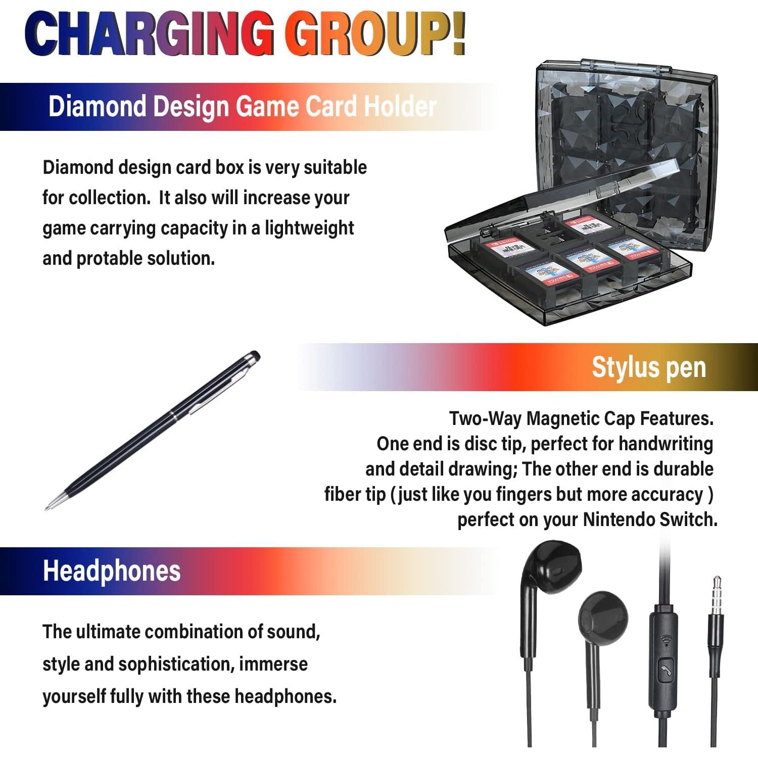 Kit de Accesorios Deruitu para Nintendo Switch 18 en 1