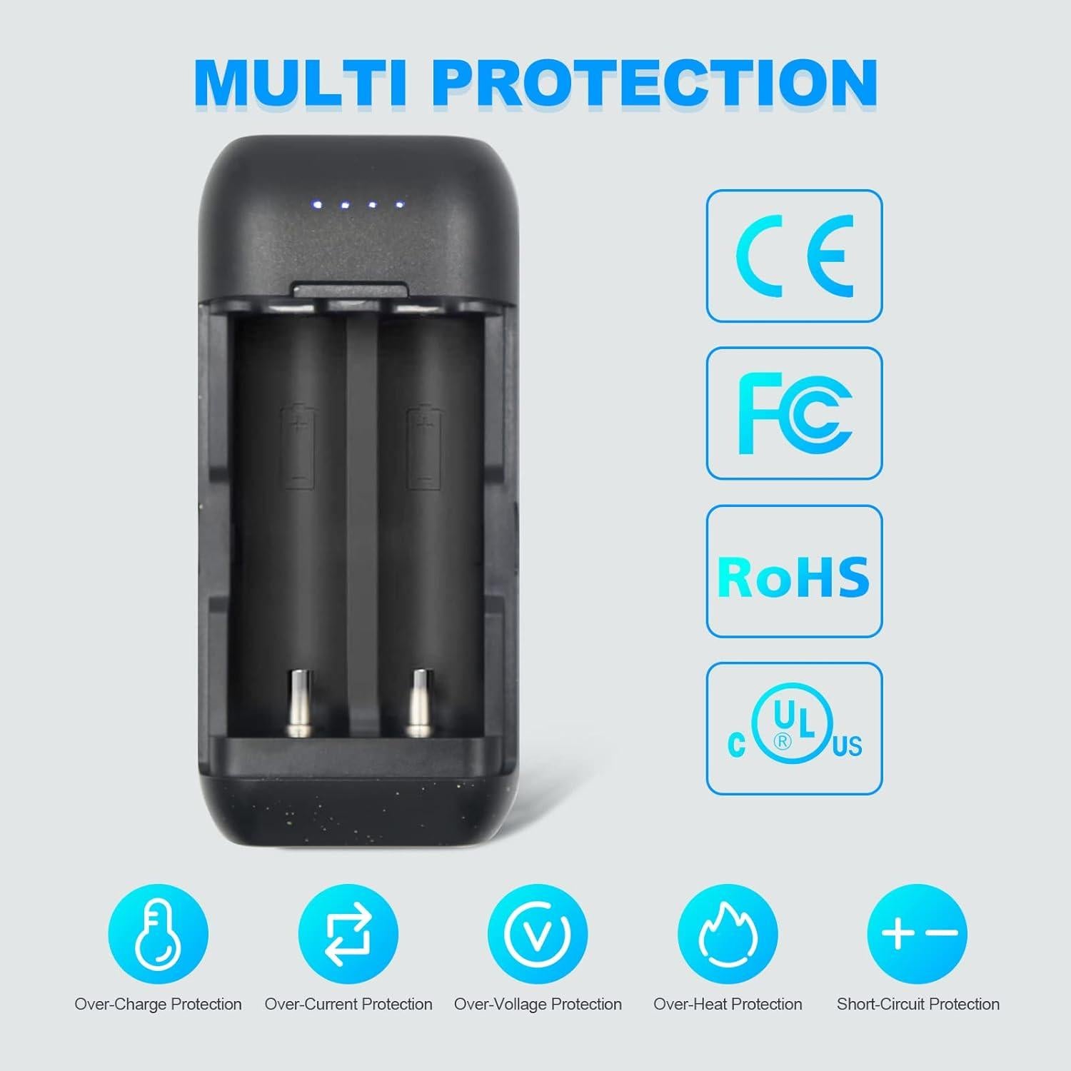 Cargador de Batería 18650 Portátil Bangde 2 en 1 USB-C