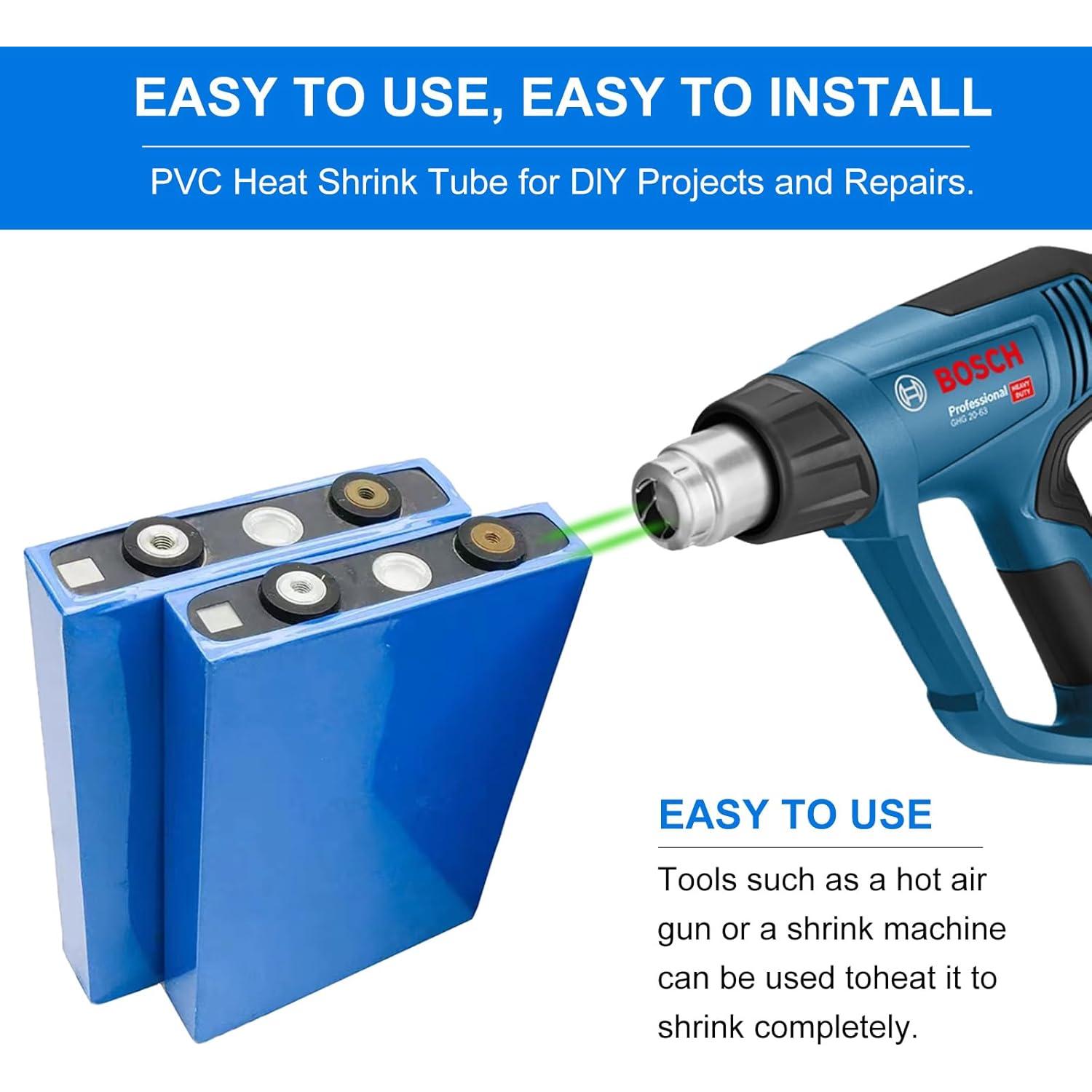 Tubo Termocontraíble PVC HSZJsto 150mm x 3m Azul para Baterías