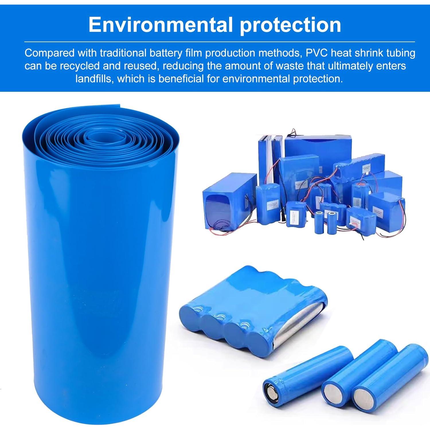 Tubo Termocontraíble PVC HSZJsto 150mm x 3m Azul para Baterías