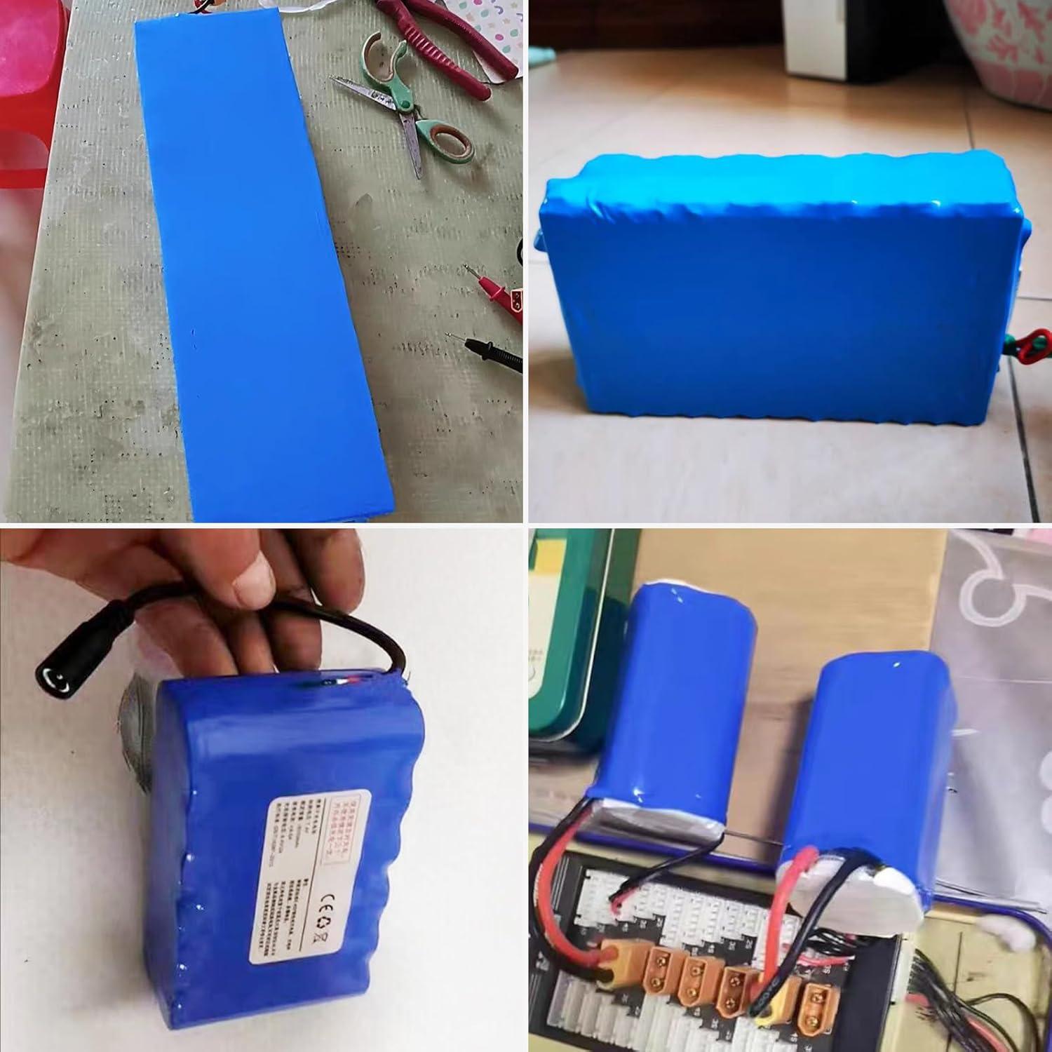 Tubo Termocontraíble PVC HSZJsto 150mm x 3m Azul para Baterías