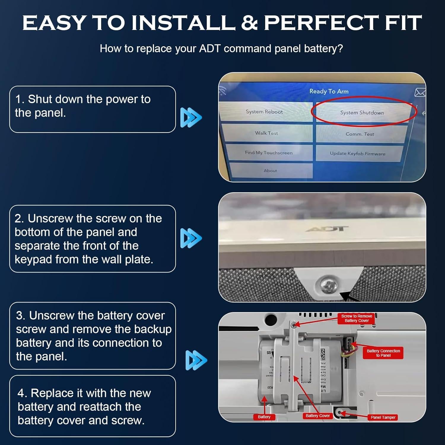 Batería de Reemplazo 9000mAh 3.6V para Panel ADT Command