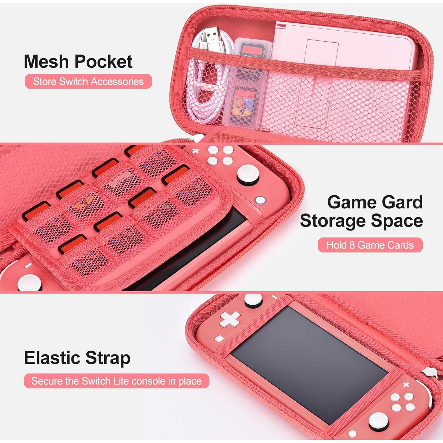 Accesorios innoAura Switch Lite 18 en 1 Estuche Coral