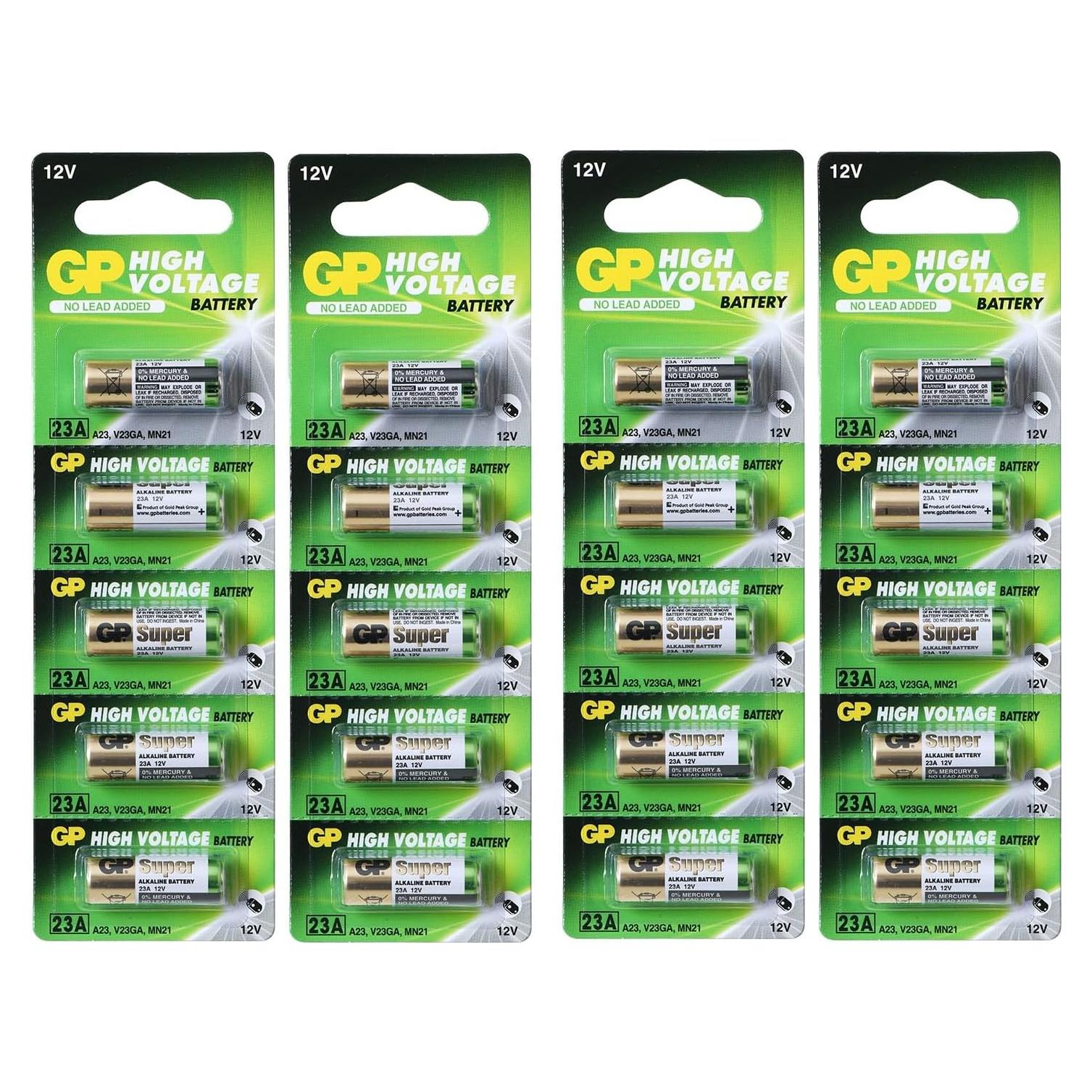 Batería Alcalina A23 12V GP - Paquete de 20 Unidades