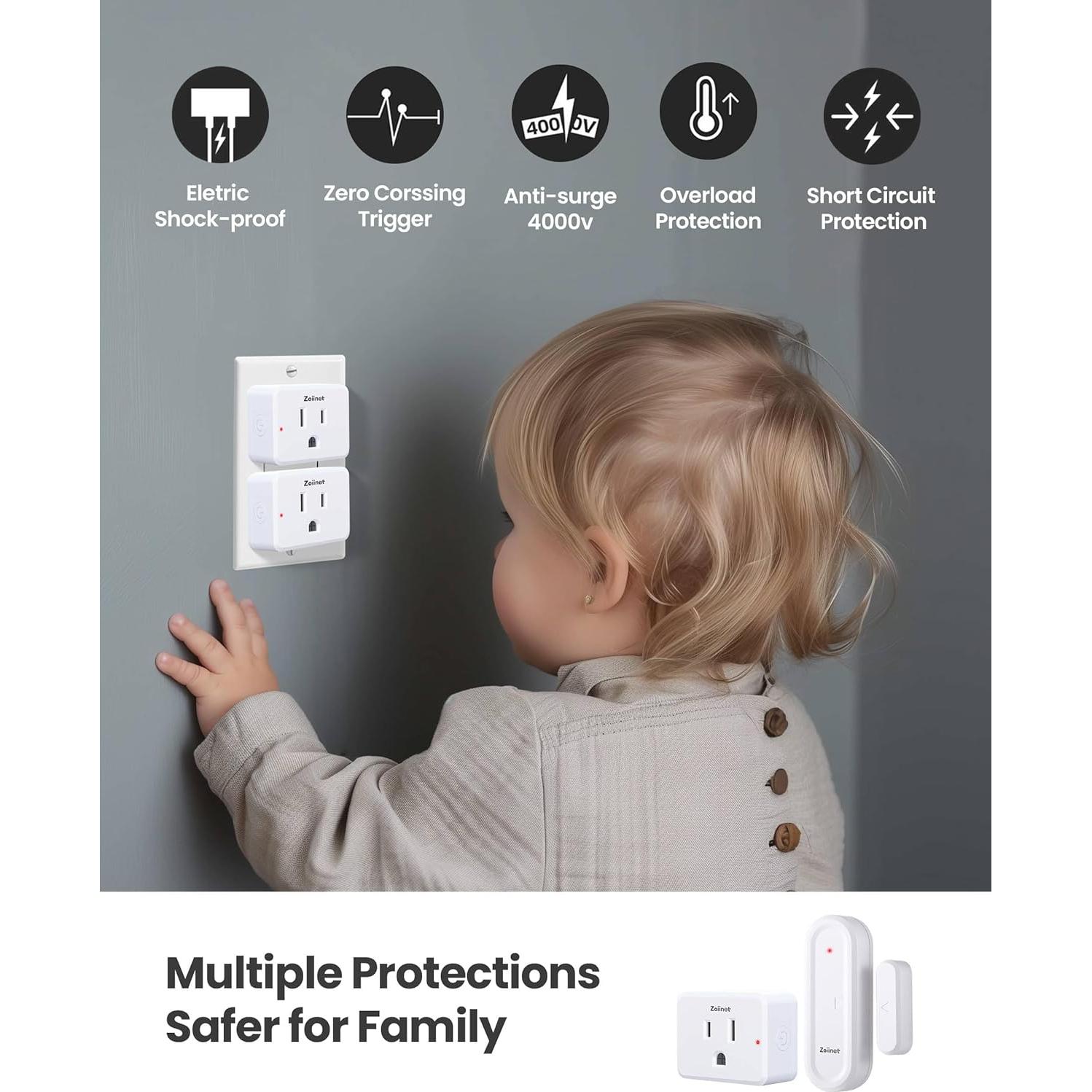 Kit Sensor de Puerta Inalámbrico Zoiinet 39.37m 15A Programable