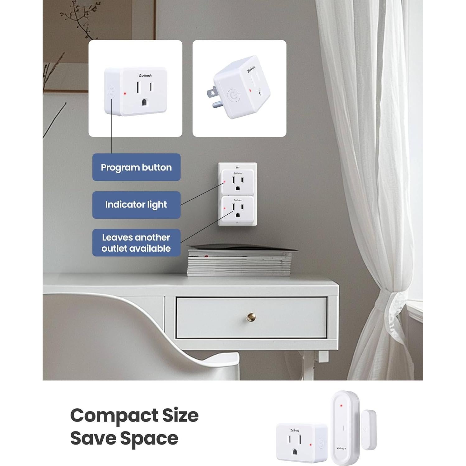 Kit Sensor de Puerta Inalámbrico Zoiinet 39.37m 15A Programable