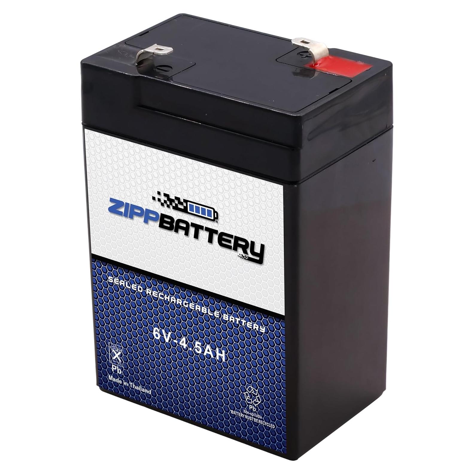 Batería Zipp 6V 4.5AH AGM Libre de Mantenimiento para Alarma y Juguetes