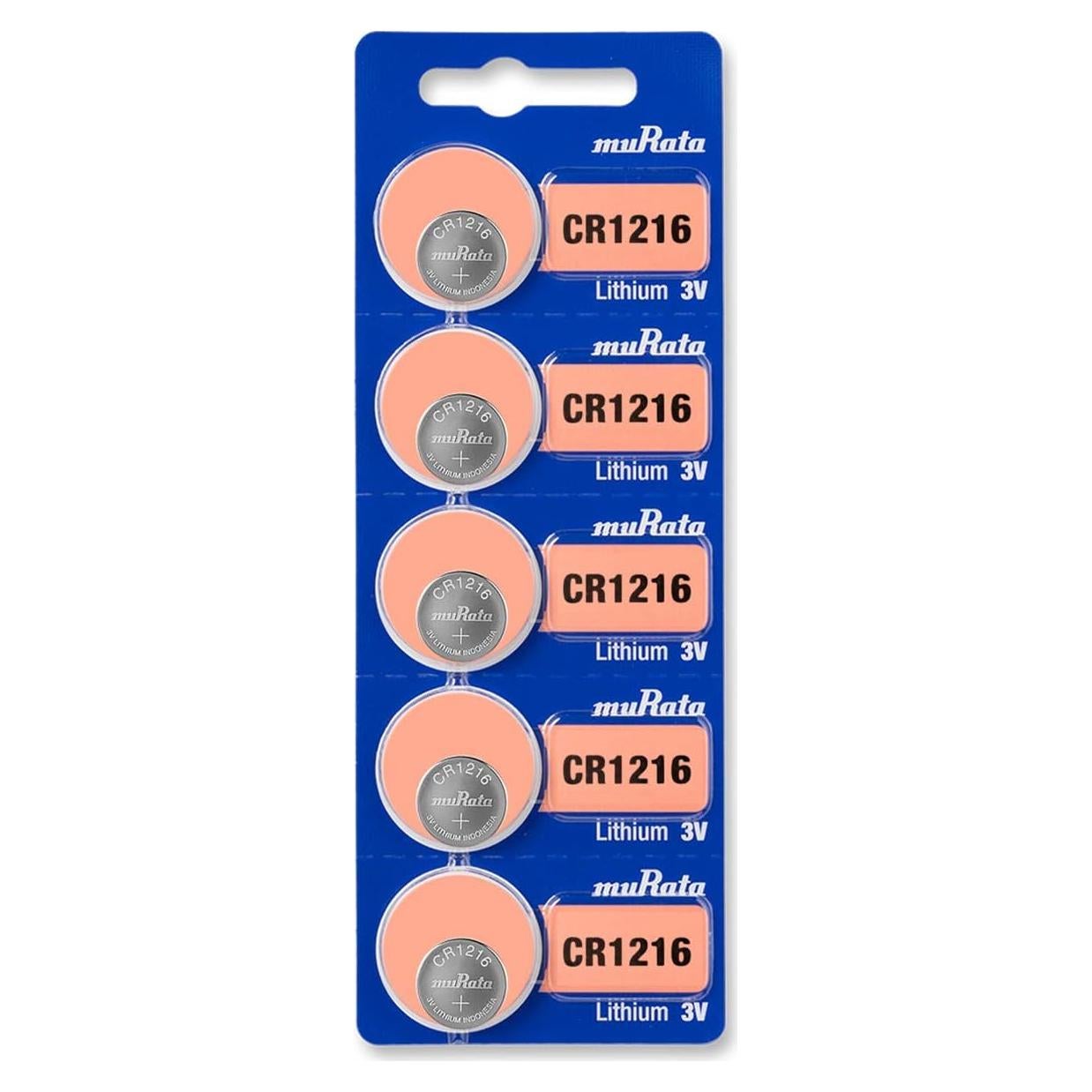 Baterías de Litio Murata CR1216 3V - Paquete de 5 Unidades