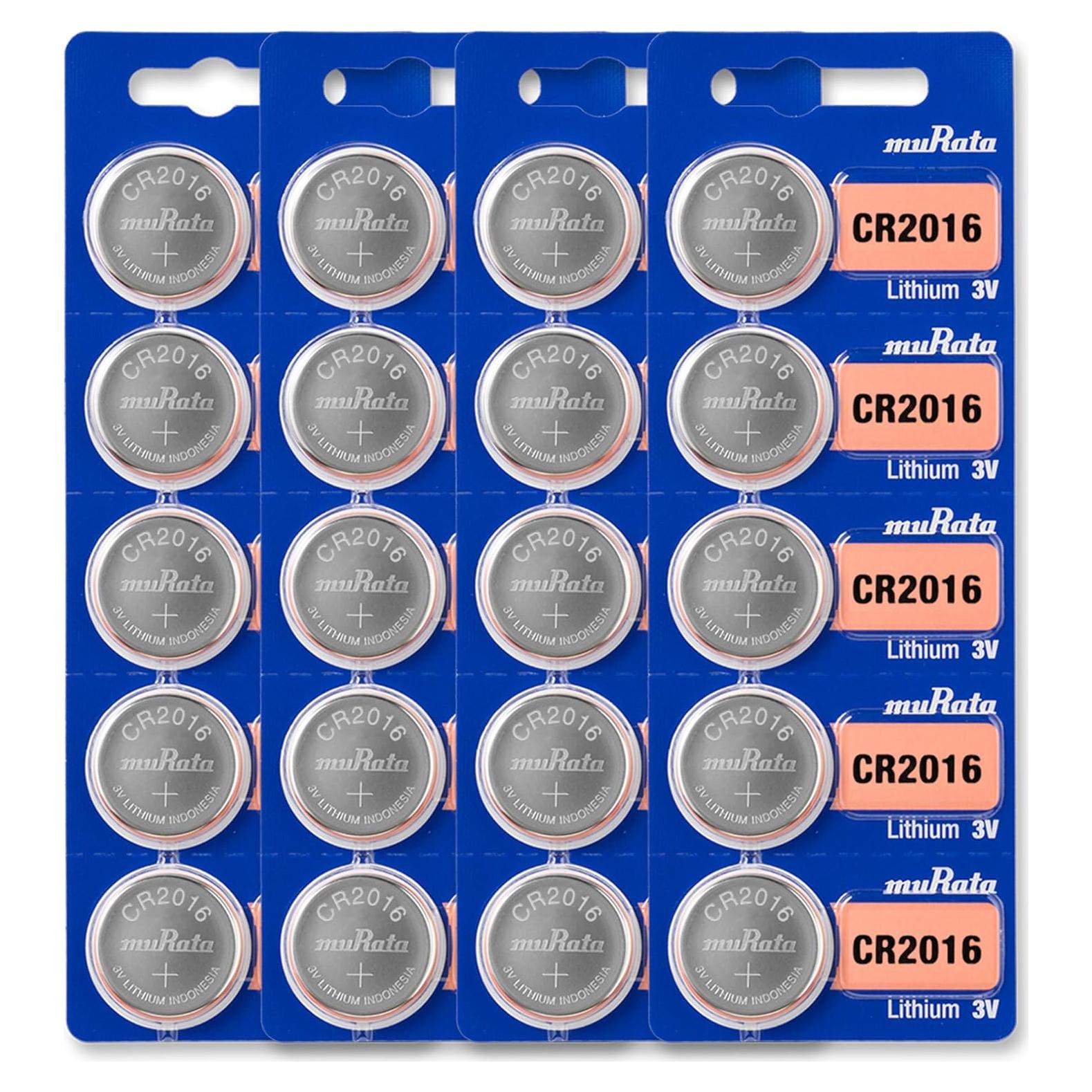 Baterías de Litio Murata CR2016 3V - 20 Unidades 90mAh