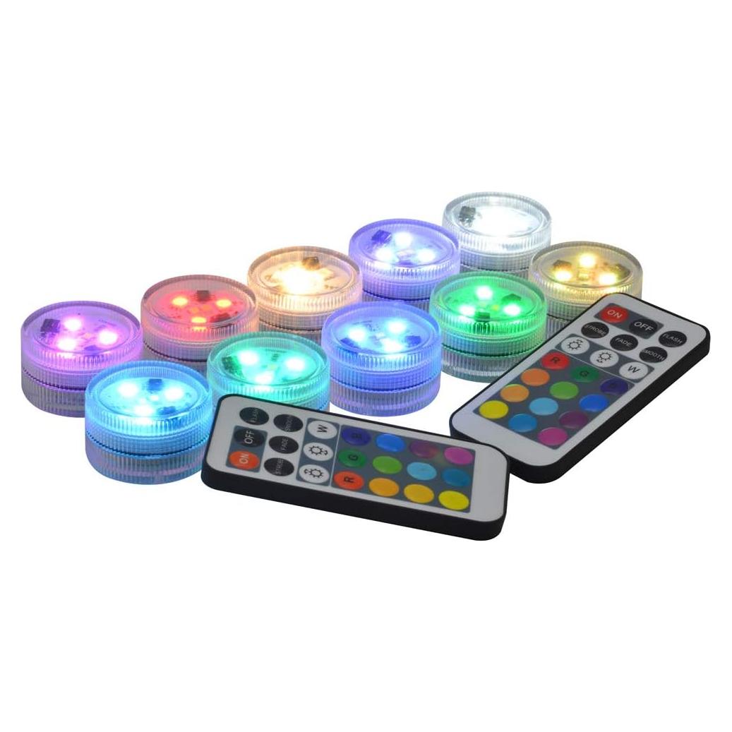 Luces LED sumergibles Halloween KITOSUN 10 piezas RGB 3.81 cm
