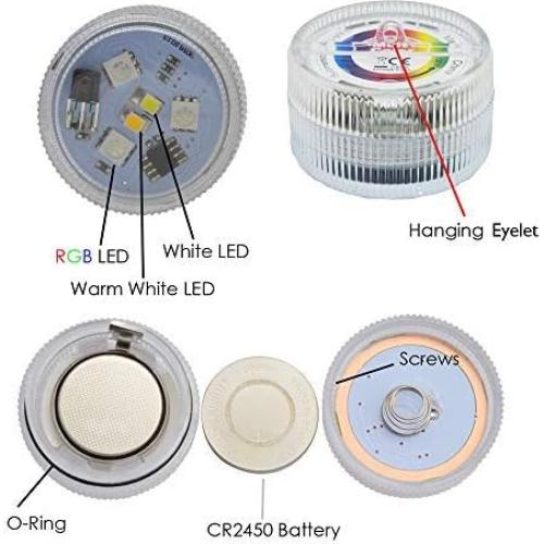 Luces LED sumergibles Halloween KITOSUN 10 piezas RGB 3.81 cm