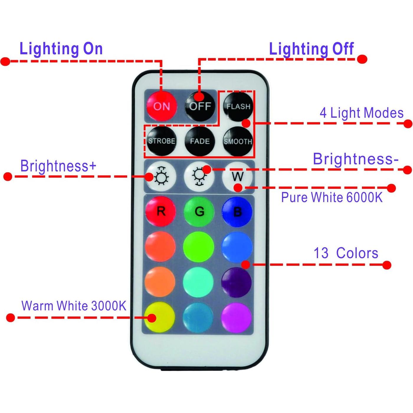 Luces LED sumergibles Halloween KITOSUN 10 piezas RGB 3.81 cm