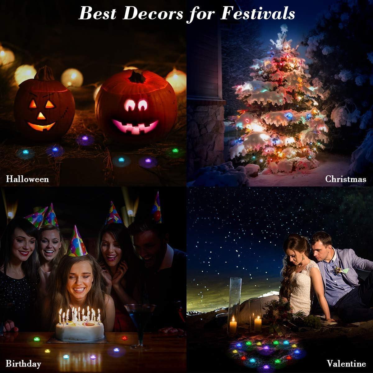 Luces LED sumergibles Halloween KITOSUN 10 piezas RGB 3.81 cm