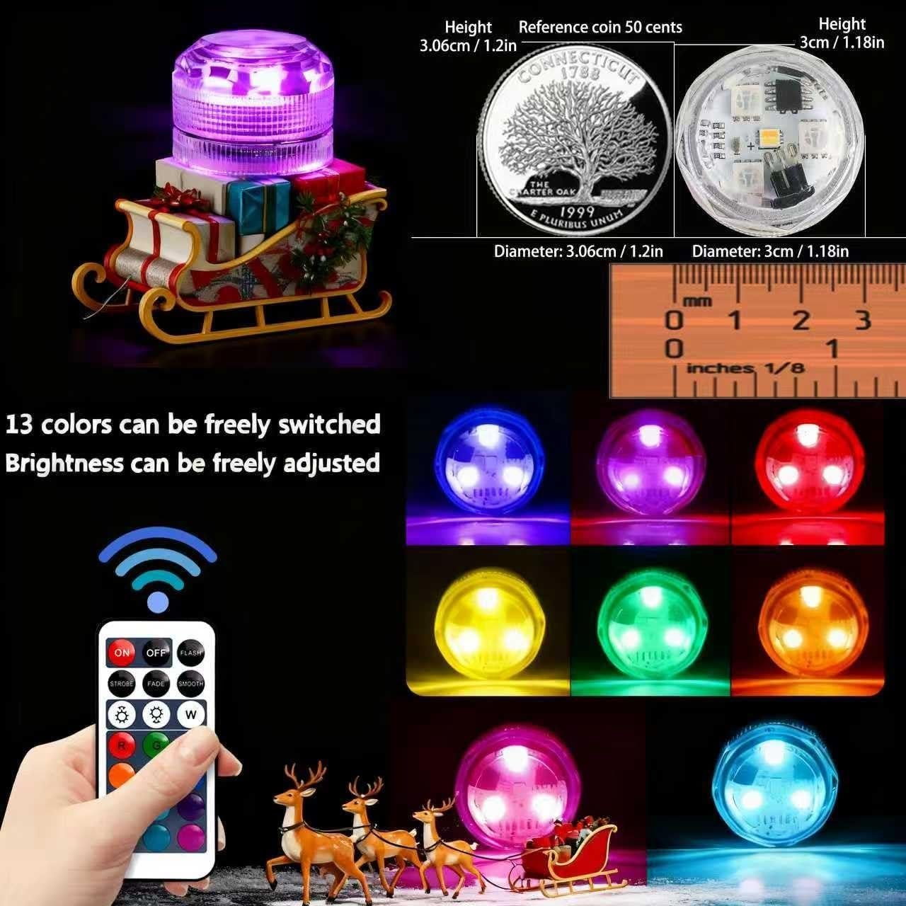 Luces LED Sumergibles HL RGB con Control Remoto - 2.08 cm