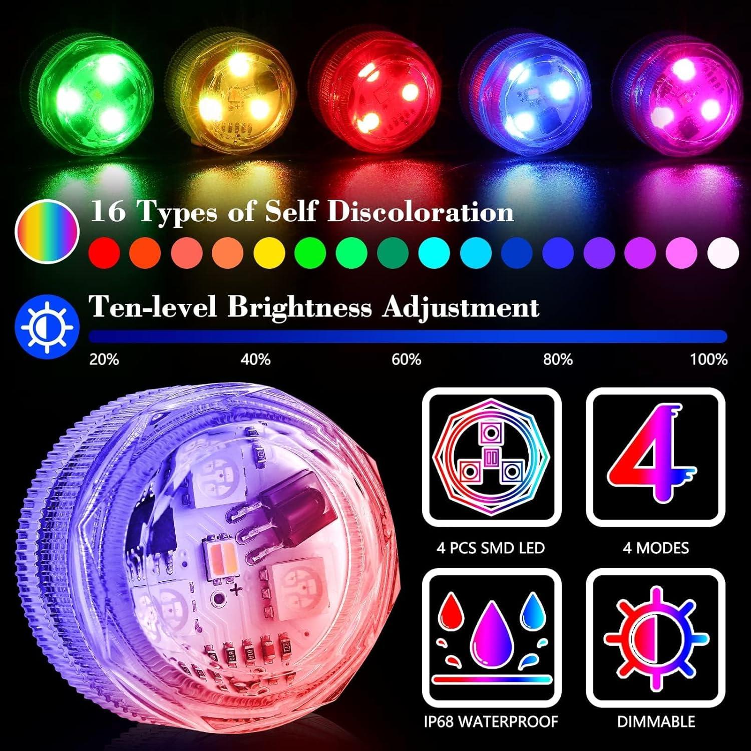 Luces LED Sumergibles HL RGB con Control Remoto - 2.08 cm
