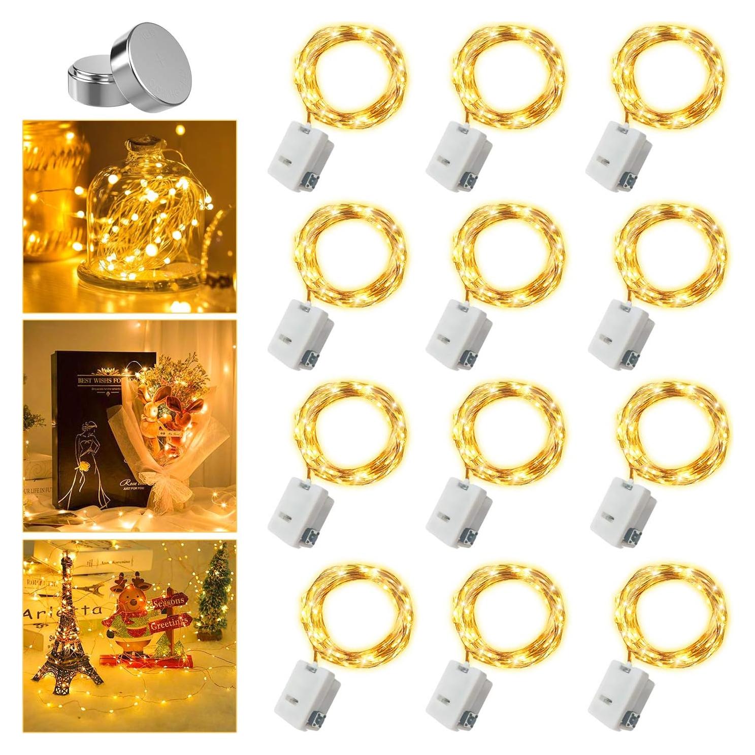 Paquete de 12 Luces de Hadas LED Merfino 20 Bombillas 2.13m