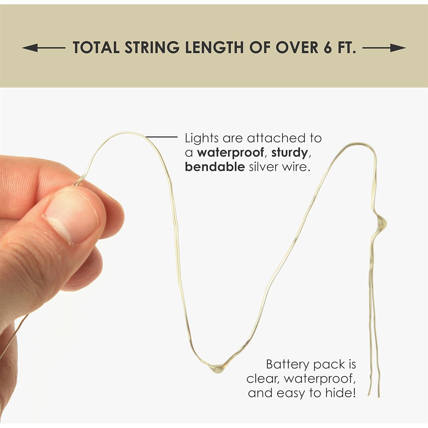 2 Sets Luces de Cuerda LED 20 Lámparas Blanco Cálido RTGS