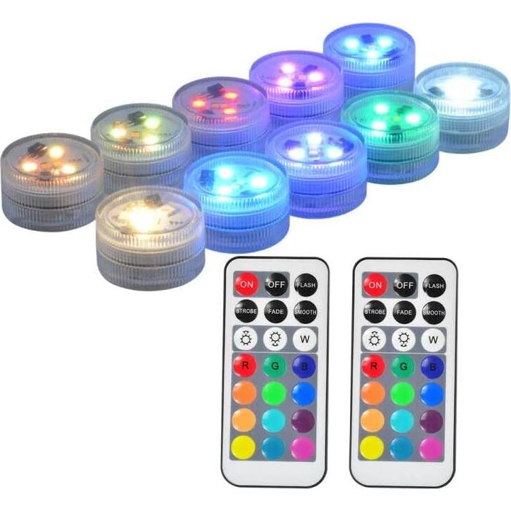 Luces LED sumergibles MATA LEON con control remoto - 10 luces