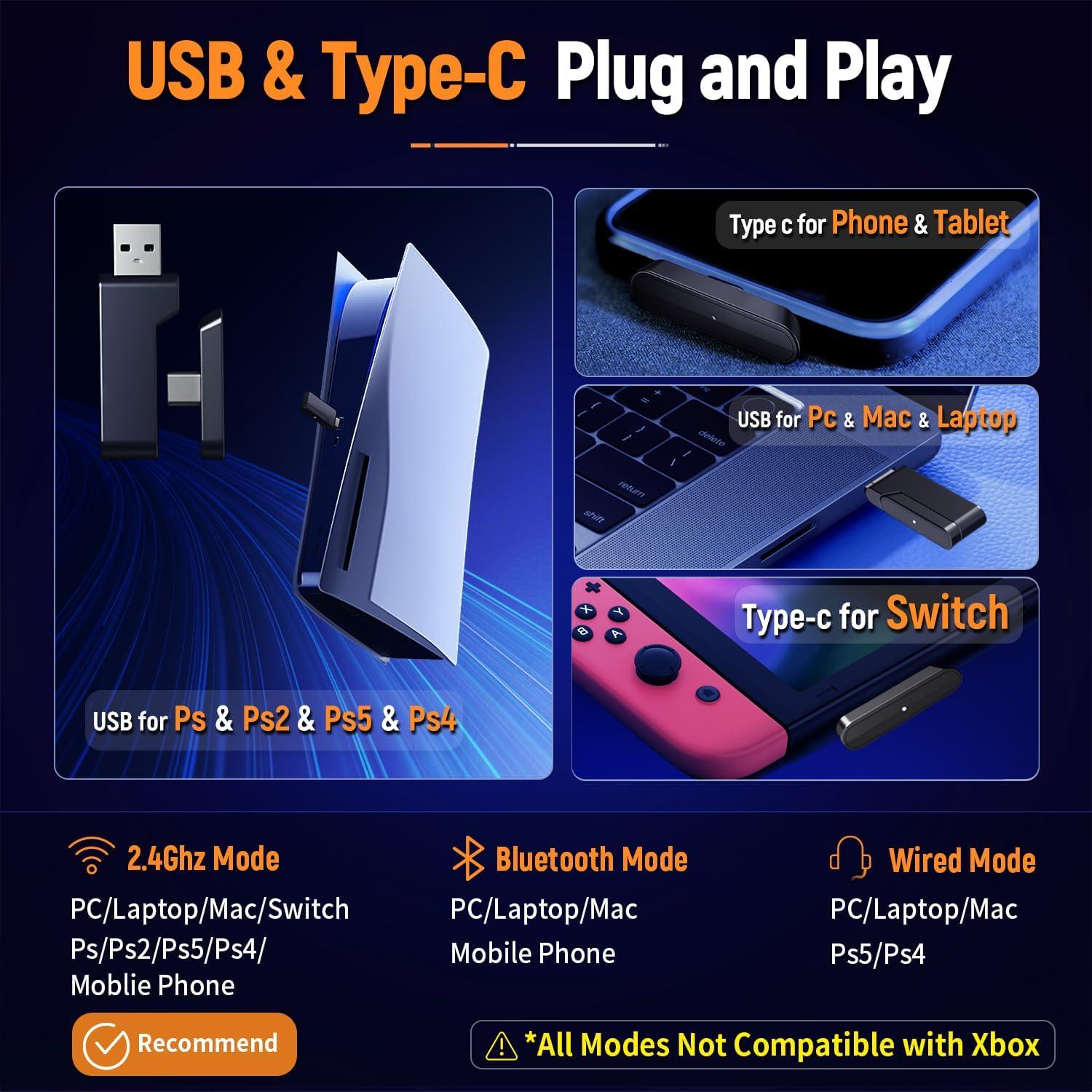 Auriculares Gaming Inalámbricos Ozeino OW810 40h Batería