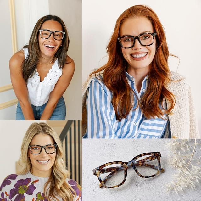 Gafas de Lectura Peepers Cuadradas Luz Azul 1.25x Cuarzo Azul