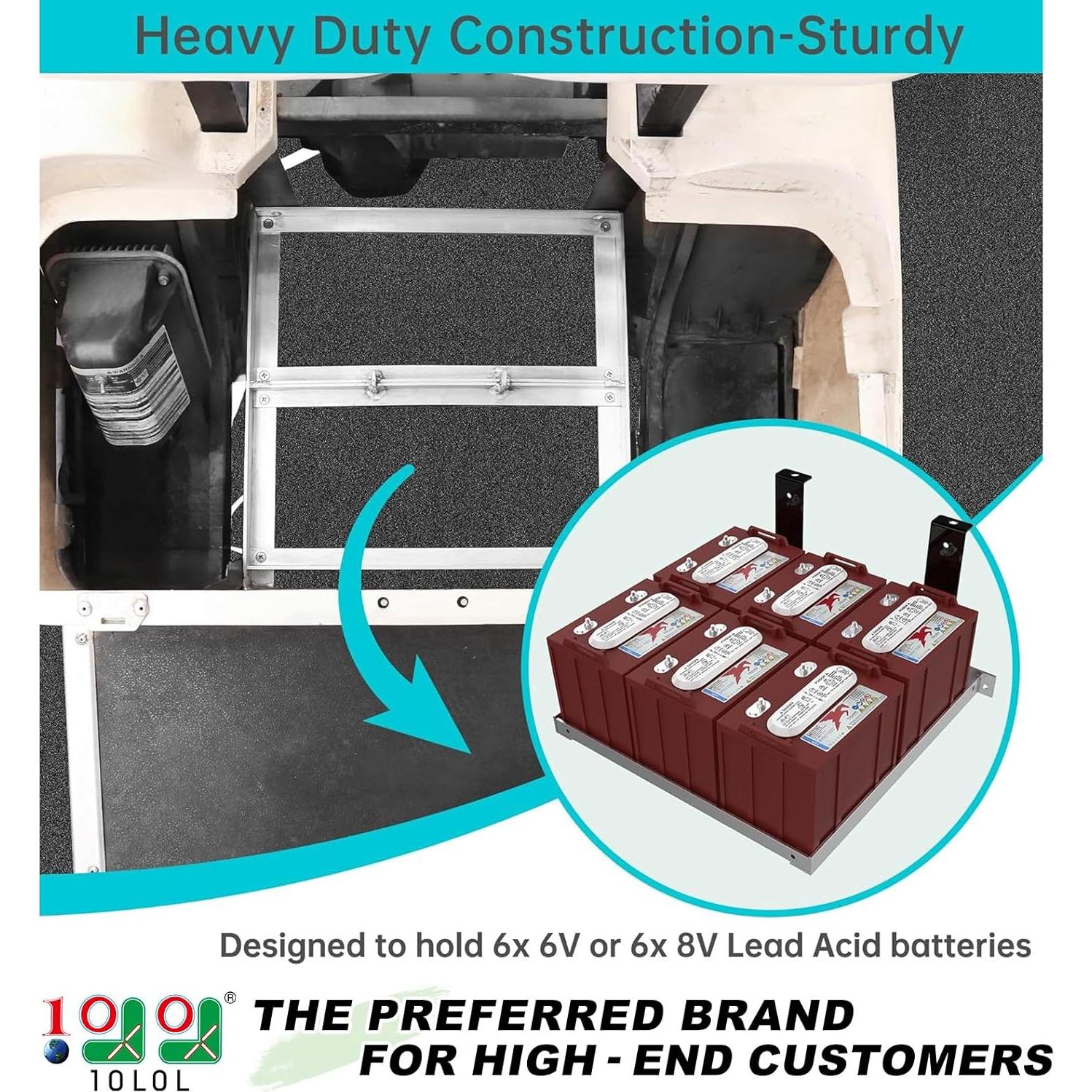 Bandeja de batería 10L0L para EZGO TXT 36V/48V - Aluminio