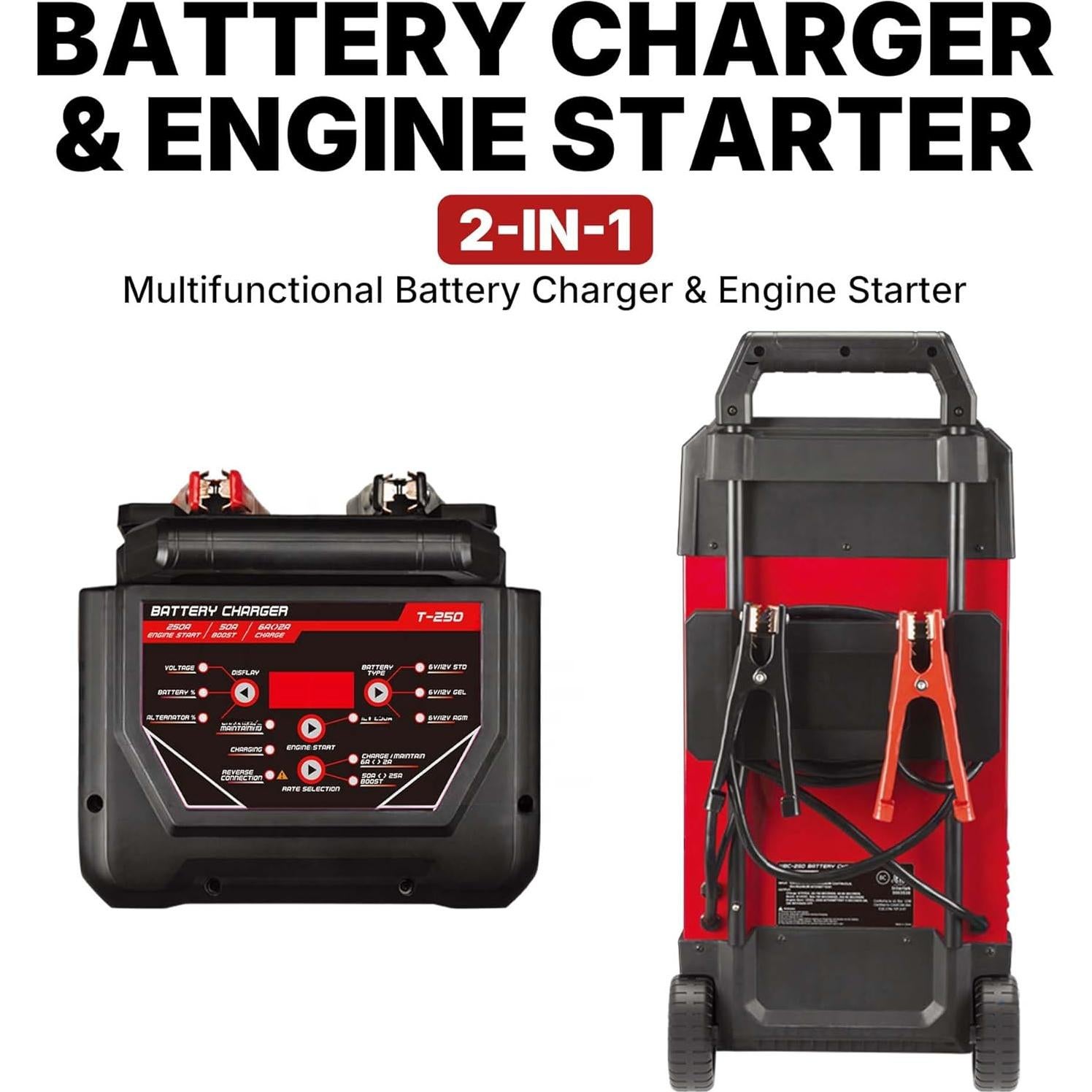 Cargador de Batería y Arrancador Omni Tools T-250 250A 6V/12V