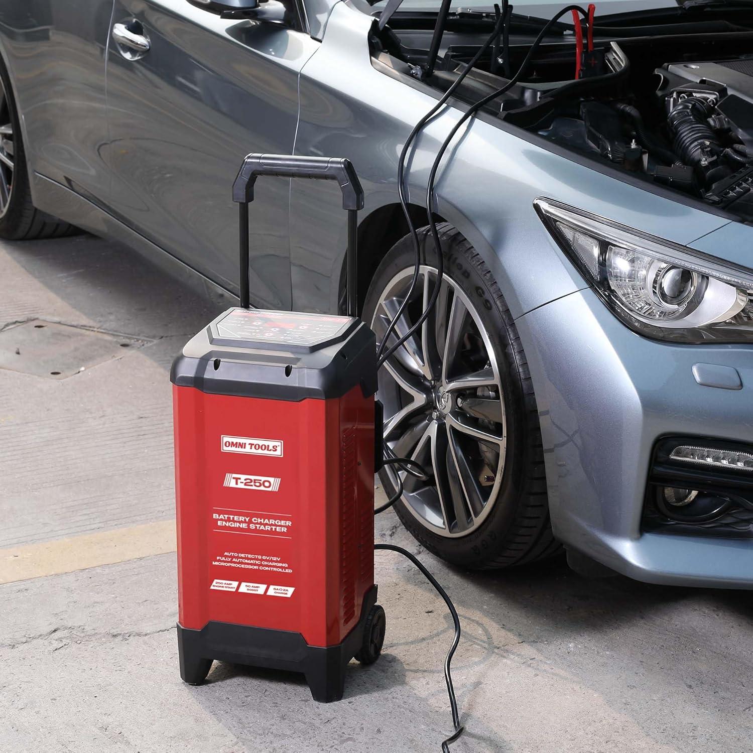 Cargador de Batería y Arrancador Omni Tools T-250 250A 6V/12V