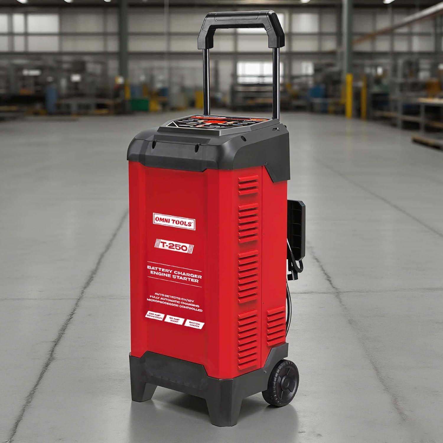 Cargador de Batería y Arrancador Omni Tools T-250 250A 6V/12V
