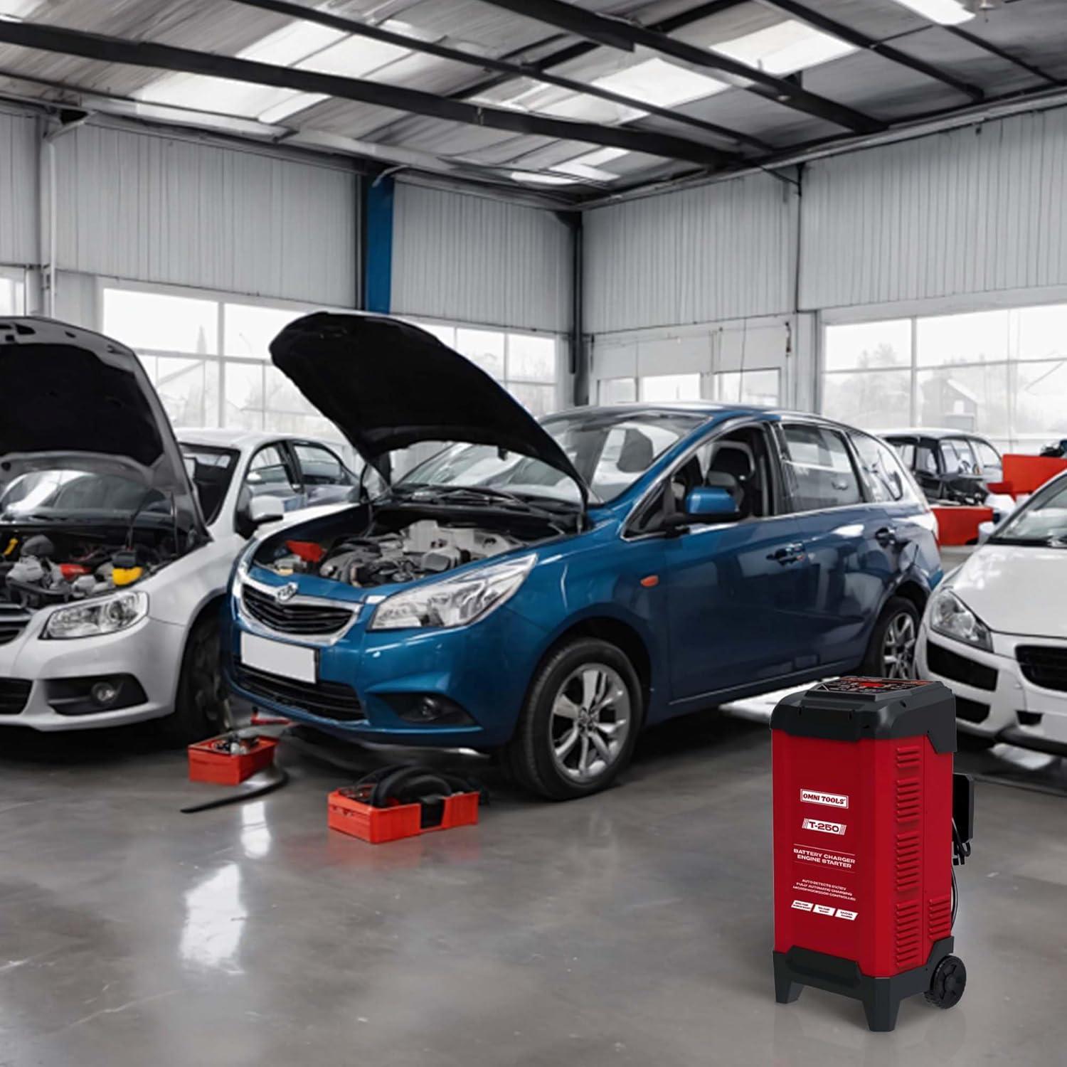 Cargador de Batería y Arrancador Omni Tools T-250 250A 6V/12V