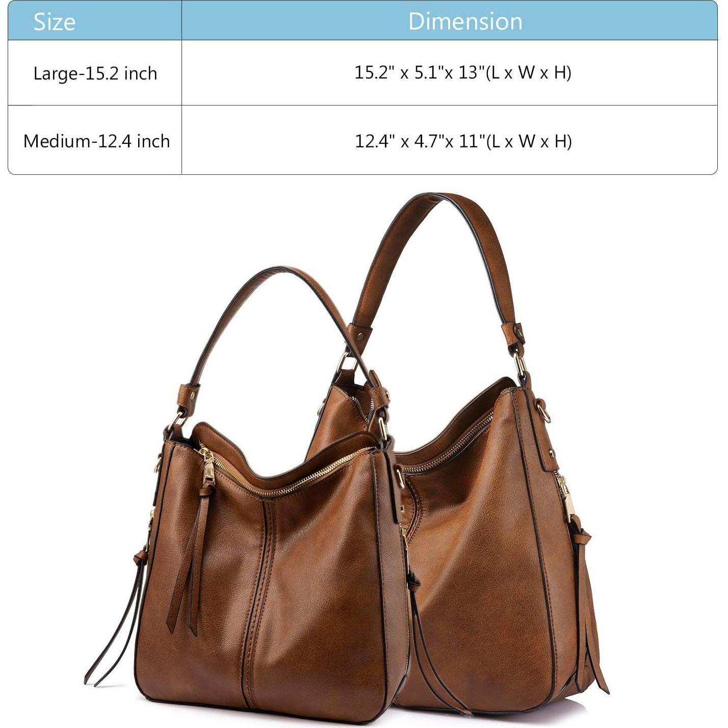 Bolso Hobo Realer de Cuero para Mujeres Grande Marrón