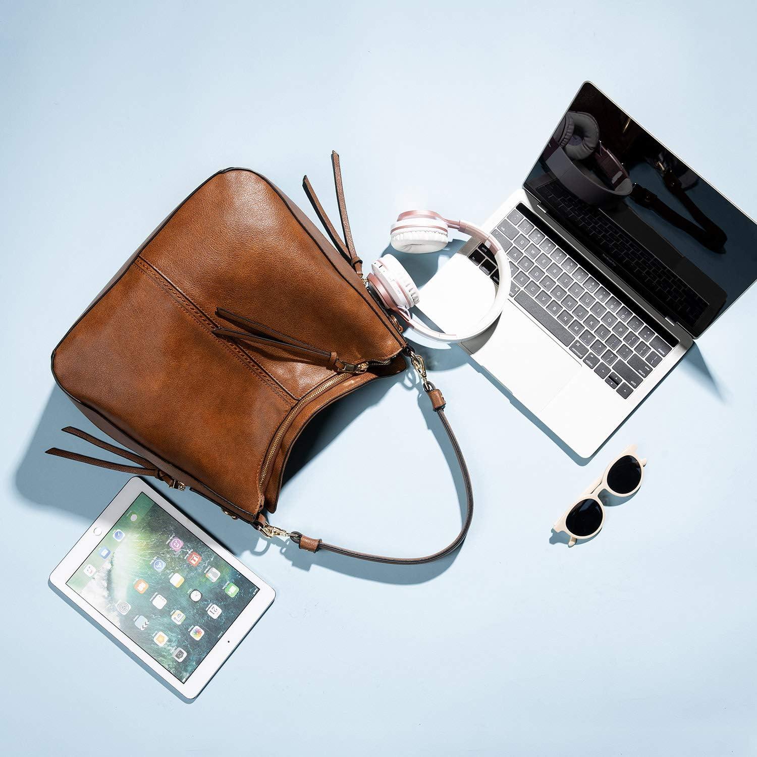 Bolso Hobo Realer de Cuero para Mujeres Grande Marrón