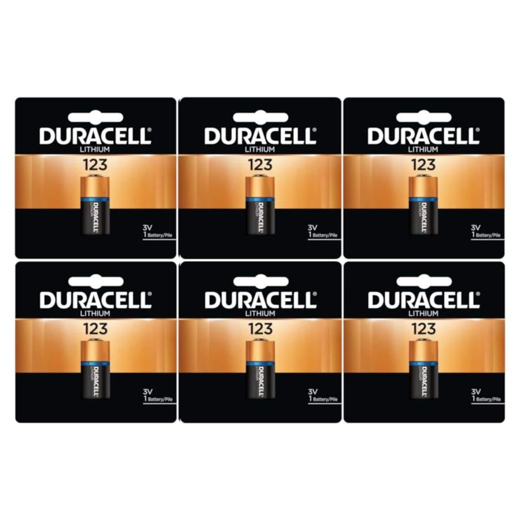 Batería de Foto de Litio Duracell CR123A 3V (Paquete de 6)