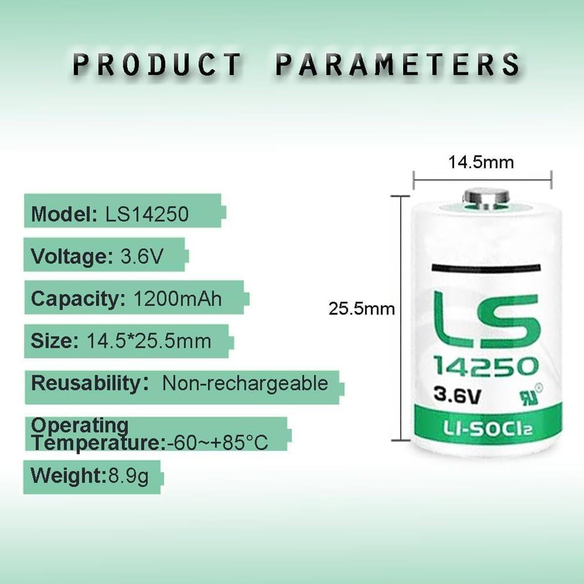 30 Baterías de Litio LS14250 3.6V 1200mAh No Recargables