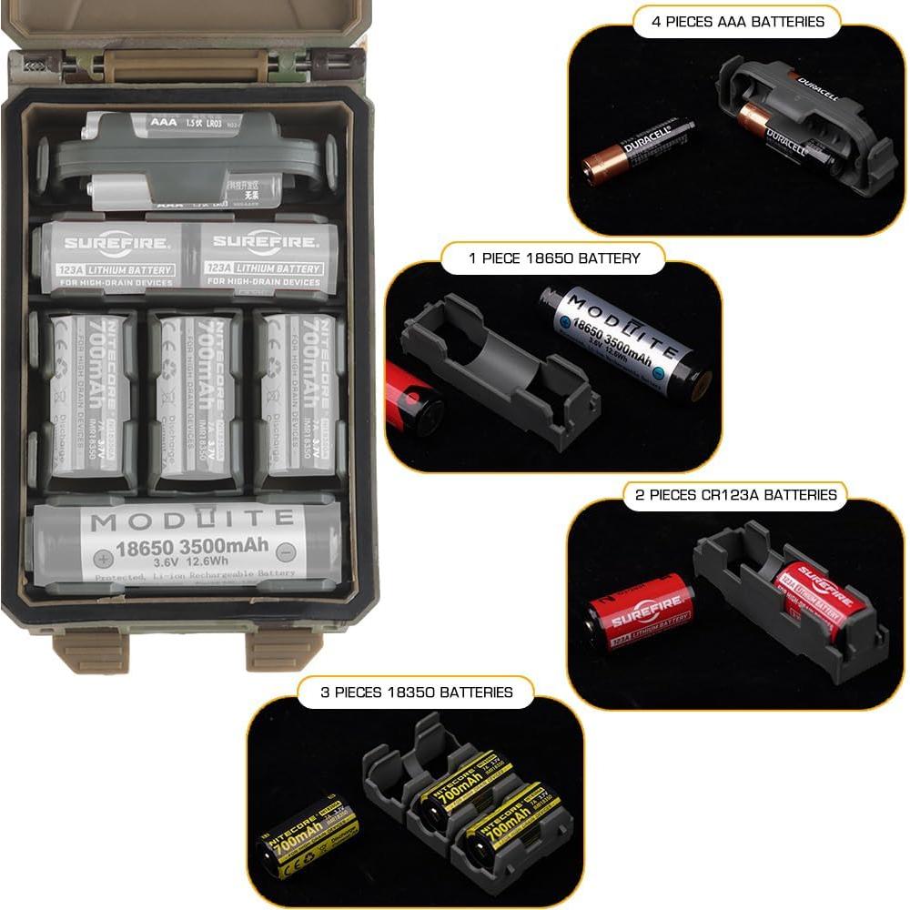 Organizador Modular de Baterías WoSporT, 9 Compartimentos, 16x8.4x4.1cm