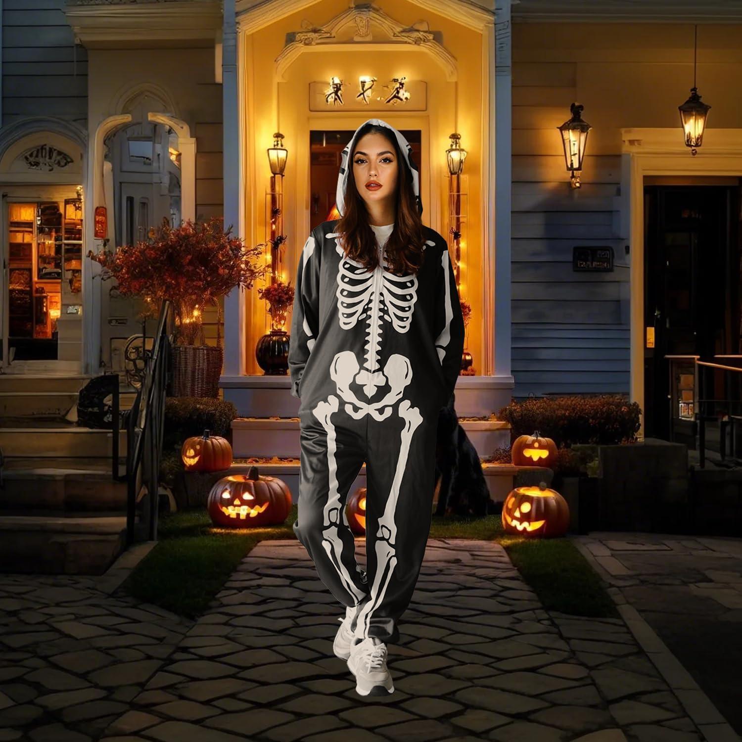 Disfraz de esqueleto Halloween SHIRIA para mujeres Mediano