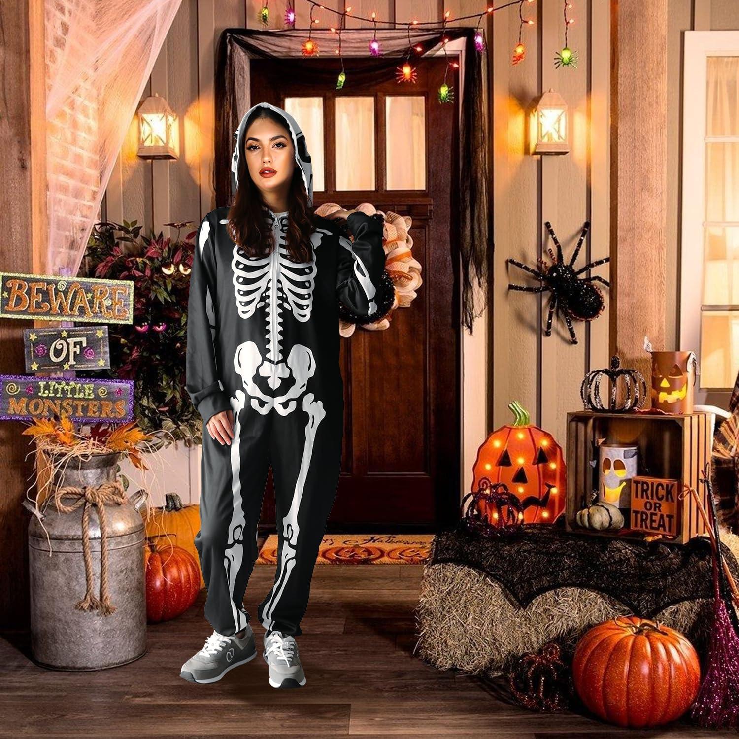 Disfraz de esqueleto Halloween SHIRIA para mujeres Mediano