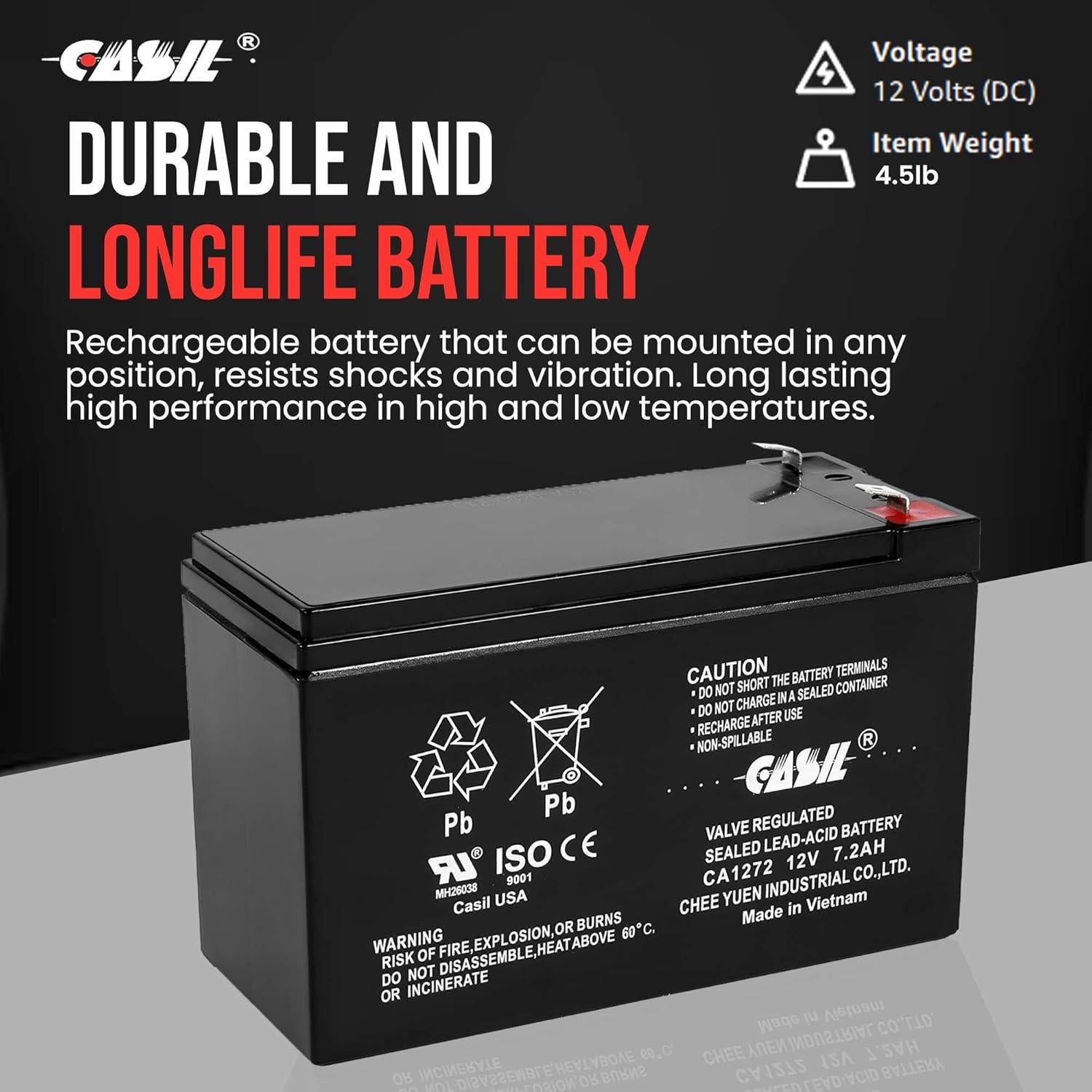 Casil 12V 7.2Ah Replacement Battery Compatible with APC Smart-UPS 700 SU700RM SU700RMNET RBC RBC9 2 Pack